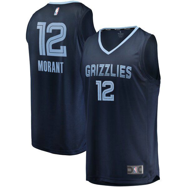 Maillot Memphis Grizzlies Homme Ja Morant 12 Icon Edition Bleu marin